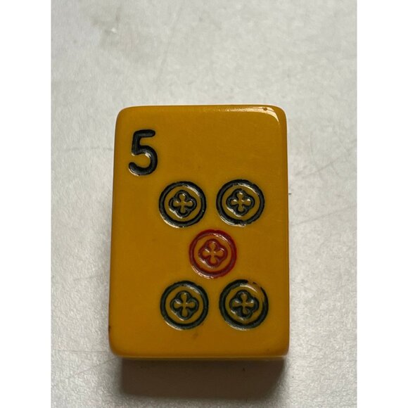 Jewelry - Upcycled Bakelite Mahjong #5 Brooch Tile